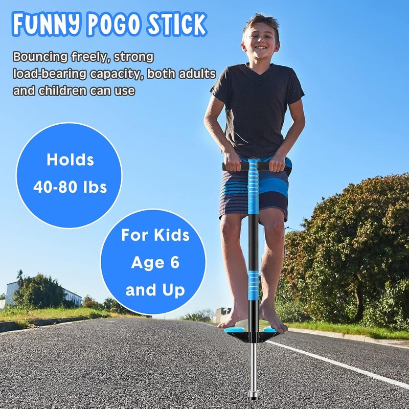Leitee 2 Pack Pogo Stick for Kids Age 6 and Up, Suitable for 40-80 lbs, Soft Foam Jump Stick, Pogo Stick for Beginners Kids Exercise Body Balance Keep Healthy (Green and Blue) - Image 4